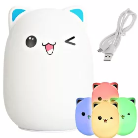   VG-24084 - Cica gyermek éjjeli lámpa led rgb távirányítós, Usb
