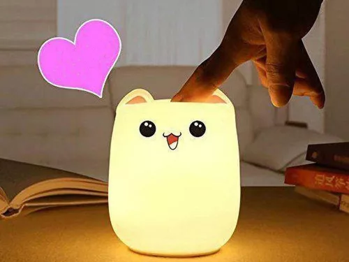 VG-24084 - Cica gyermek éjjeli lámpa led rgb távirányítós, Usb