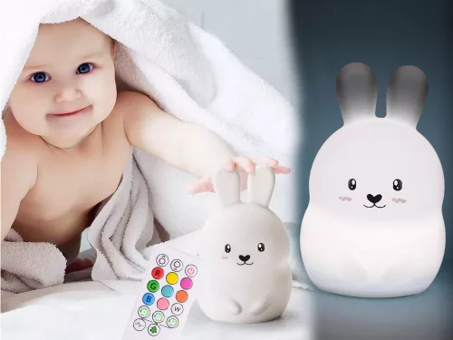 VG-12261 - Nyuszi gyermek éjjeli lámpa led rgb távirányítós, Usb