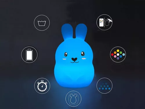VG-12261 - Nyuszi gyermek éjjeli lámpa led rgb távirányítós, Usb