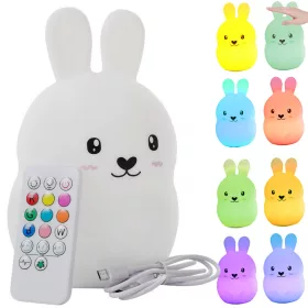   VG-12262 - Nyuszi gyermek éjjeli lámpa led rgb távirányítós, Usb v2