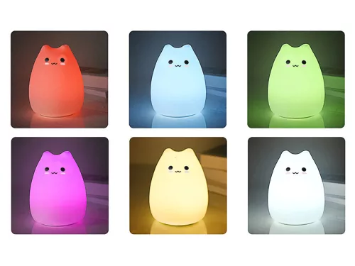 VG-12263 - Cica gyermek éjjeli lámpa led rgb érintésvezérlés, Usb