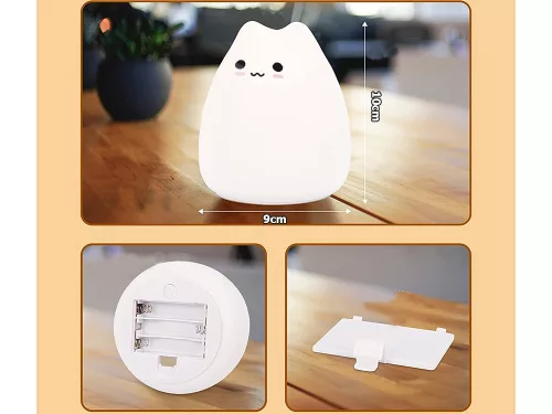 VG-12263 - Cica gyermek éjjeli lámpa led rgb érintésvezérlés, Usb