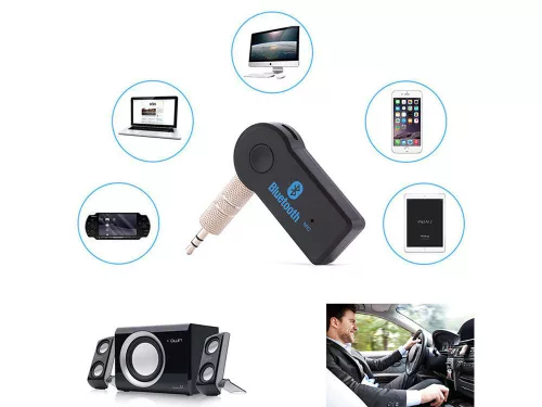 VG-10062 - Hangrögzítő bluetooth aux mini jack adapter, fekete