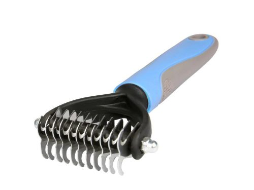 VG-19313 - Trimmelő, szőreltávolító kutyafésű, kék-fekete