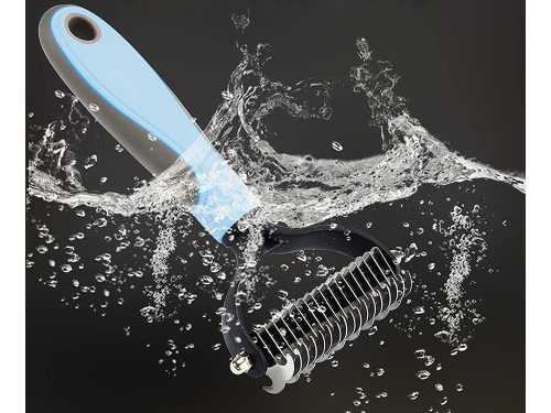 VG-19313 - Trimmelő, szőreltávolító kutyafésű, kék-fekete