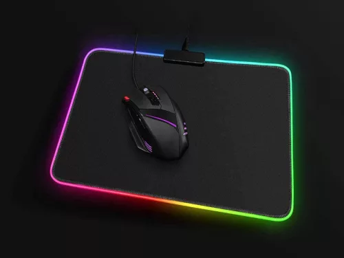 VG-06247 - Led gamer egérpad, 35cm x 25cm x 0,3cm, fekete-rgb