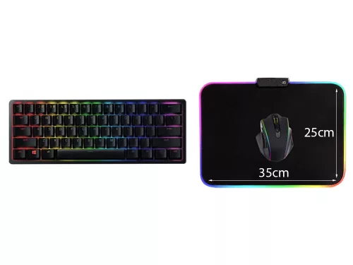 VG-06247 - Led gamer egérpad, 35cm x 25cm x 0,3cm, fekete-rgb