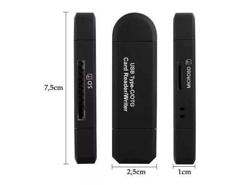 VG-06258 - 3in kártyaolvasó adapter microsd tf usb usb-c micro usb