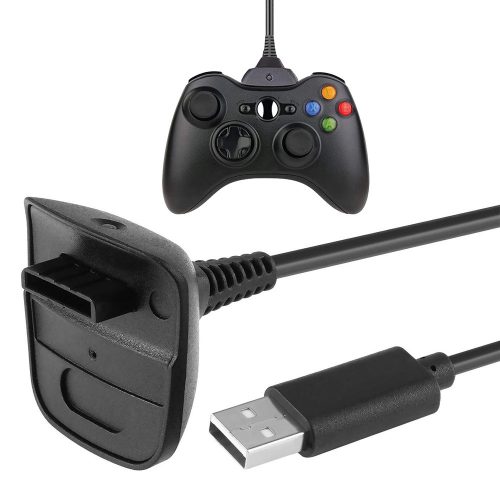 VG-06259 - Xbox 360 kontroller töltőkábel, fekete