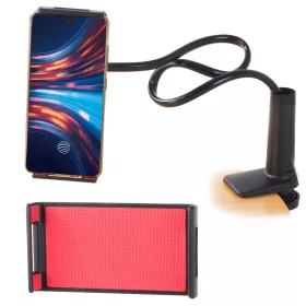   Telefontartó, asztalra rögzíthető, flexibilis fekete színben 60cm hosszúság, 12-19cm széles telefonhoz