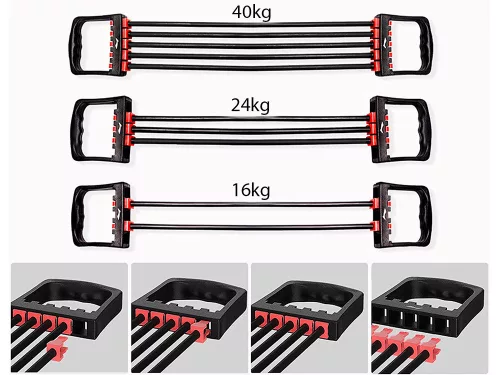 VG-24123 - 5 gumis fitness expander, fekete-piros
