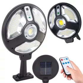   VG-24159 - Napelemes kültéri lámpa szürkület és mozgásérzékelővel, 150 LED, fekete
