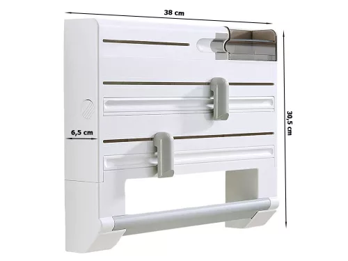 VG-24182 - Dispenser de prosoape de hârtie și folie 5 în 1, alb, montat pe perete