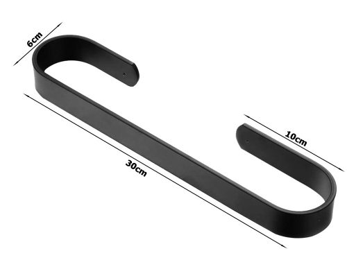 VG-24249 - Falra szerelhető fém fürdőszobai törölközőtartó, fekete