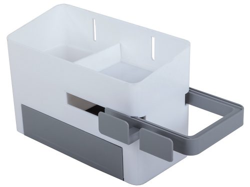 VG 24265 fürdőszoba polc, fali rendszerező, fehér/szürke