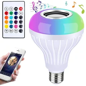   VG-24271 - Távirányítós színes RGB e27 LED izzó bluetooth hangszóróval, RGB