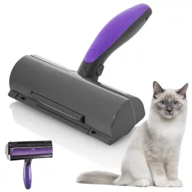   VG-24294 - Perie electrică fără fir pentru păr de animale, 2 baterii AAA, negru-violet