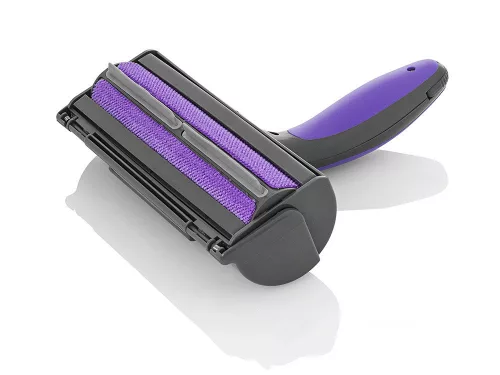 VG-24294 - Perie electrică fără fir pentru păr de animale, 2 baterii AAA, negru-violet