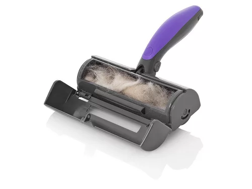 VG-24294 - Perie electrică fără fir pentru păr de animale, 2 baterii AAA, negru-violet