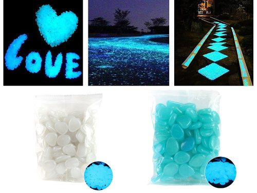 VG-01467_N - Fluoreszkáló dekorációs kövek 100 db, kék