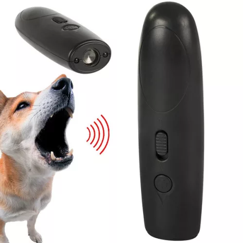 VG-24309 - Dispozitiv ultrasonic de descurajare a câinilor JL-654 cu lanternă, negru (nou)