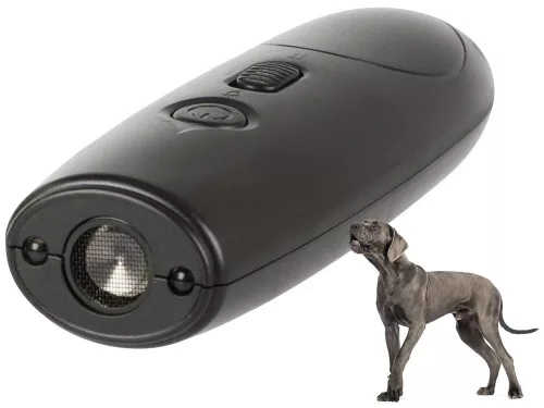 VG-24309 - Dispozitiv ultrasonic de descurajare a câinilor JL-654 cu lanternă, negru (nou)