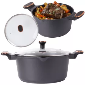   VG 07158 indukciós tapadásmentes lábos fedővel, 7l, fekete