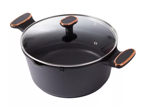 VG 07158 indukciós tapadásmentes lábos fedővel, 7l, fekete