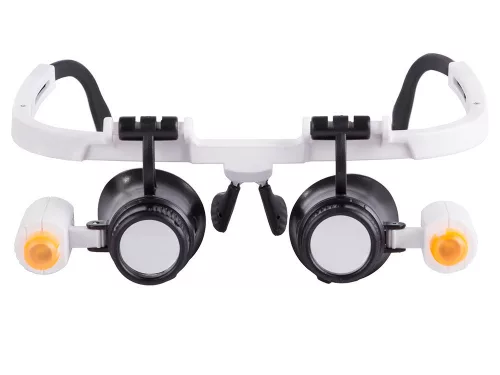 VG 09140 nagyító szemüveg, 2x LED, 25x, fehér/fekete