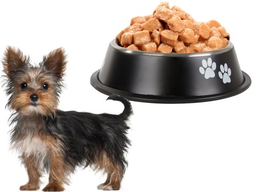 VG 19394 fém etető és itató tál, 150ml, fekete/kék