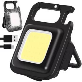   Bailong VG-08368 LED COB mágnes USB zseblámpa sörnyitó, fekete