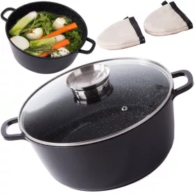   VG 07195 indukciós tapadásmentes lábos fedővel, 8l, fekete