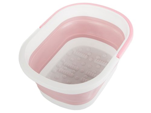 VG 01808_R összecsukható talpmasszírozó tál, rózsaszín/fehér