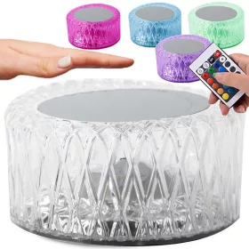   VG 12306 távirányítós asztali lámpa, LED kristály, RGB, USB, fehér/többszínű