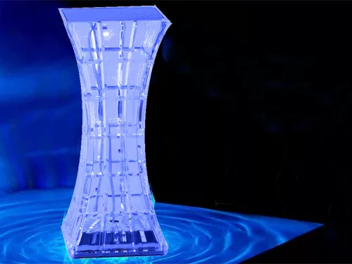 VG 12307 távirányítós asztali lámpa, LED kristály, RGB, USB, fehér/többszínű