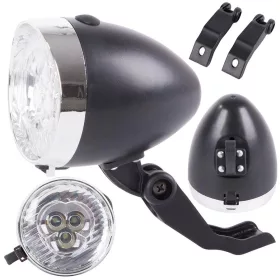   VG 14499 - LED első kerékpár lámpa, retro kivitel, fekete