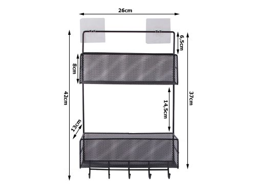 Fém szervező függőpolc konyhai polc fürdőszobai fogas
