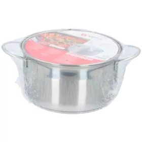   Alpina rozsdamentes acél fazék fedővel, ezüst színű indukciós, és minden hőforráshoz használható, 3,4l 20x11cm