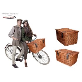 Retro kerékpáros fonott kosár, 30 literes