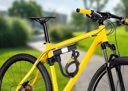 Dunlop Kerékpár zár "U" lakat, vázhoz rögzíthető, 120cm extra kábelzárral