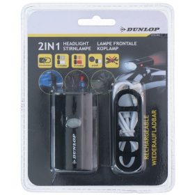 Dunlop kerékpár lámpa bukósisakra 2in1 USB töltés