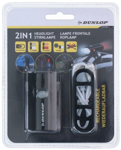 Dunlop kerékpár lámpa bukósisakra 2in1 USB töltés