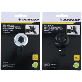   Dunlop kerékpár csengő ALU mini fekete/ezüst 35mm 2 féle, 2db-os szett