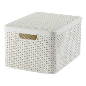 Kosár fedővel Curver Rattan Style L krém
