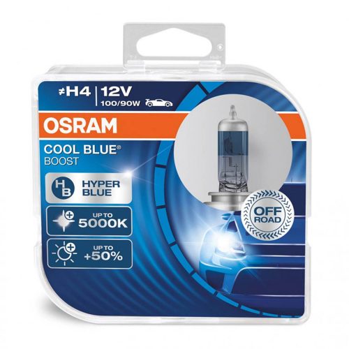 Osram H4 halogén izzó 12v 100 / 90w p43t cool blue boost 5500k / 2db