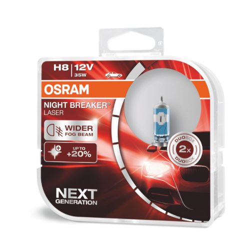 O-64212NL-HCB Osram H8 halogén izzók 12V 35W PGJ19-1 Éjjeli megszakító lézer +150% / 2 darab