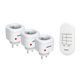   Vezeték nélküli, távirányítóval működtethető mini-aljzatkészlet 3+1, schuko kivitelben