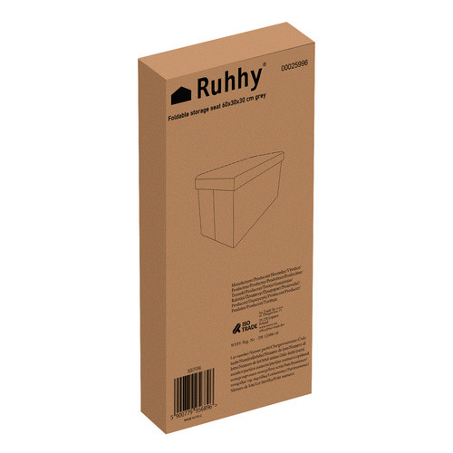 Szürke szövet puff 60x30x30 cm Ruhhy 25996