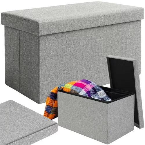 Szürke szövet puff 60x30x30 cm Ruhhy 25996